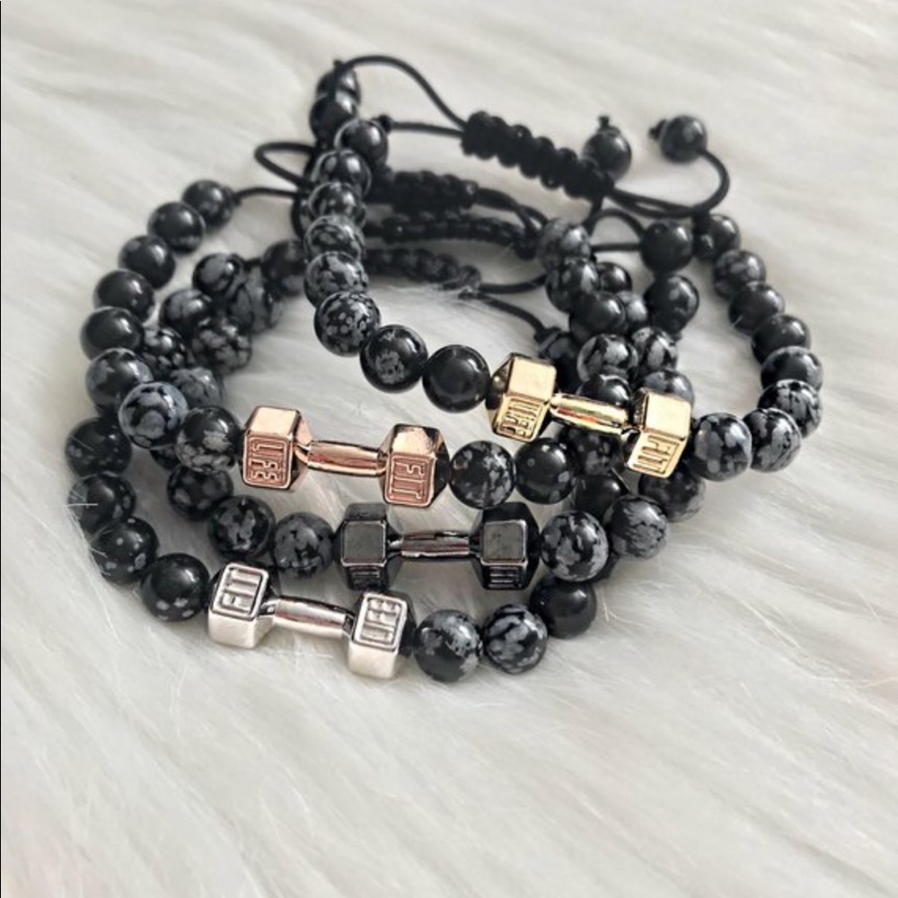 Fit Life Dumbbell Fitness Adjustable Bead Bracelet - Picture 2 of 5